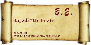Bajzáth Ervin névjegykártya