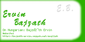 ervin bajzath business card